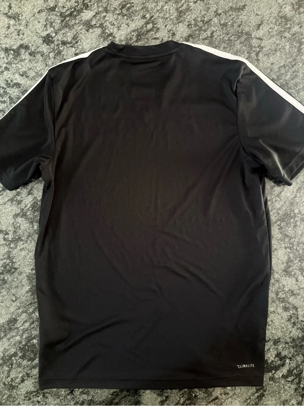 Adidas Men's Black Performance Tee with White 3-Stripes, size M